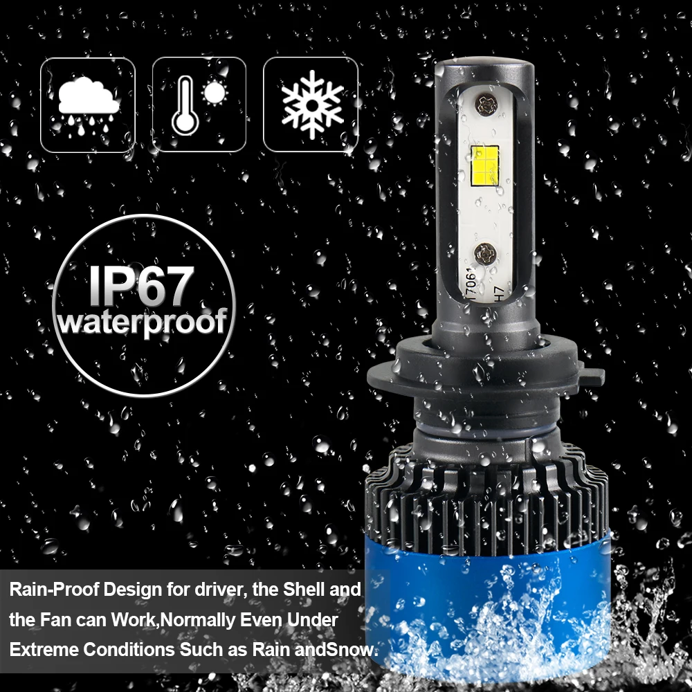 H7 светодиодный фонарь H4 фара для автомобиля 12 В 9005 HB3 HB4 H11 9004 9007 CSP светильник льда