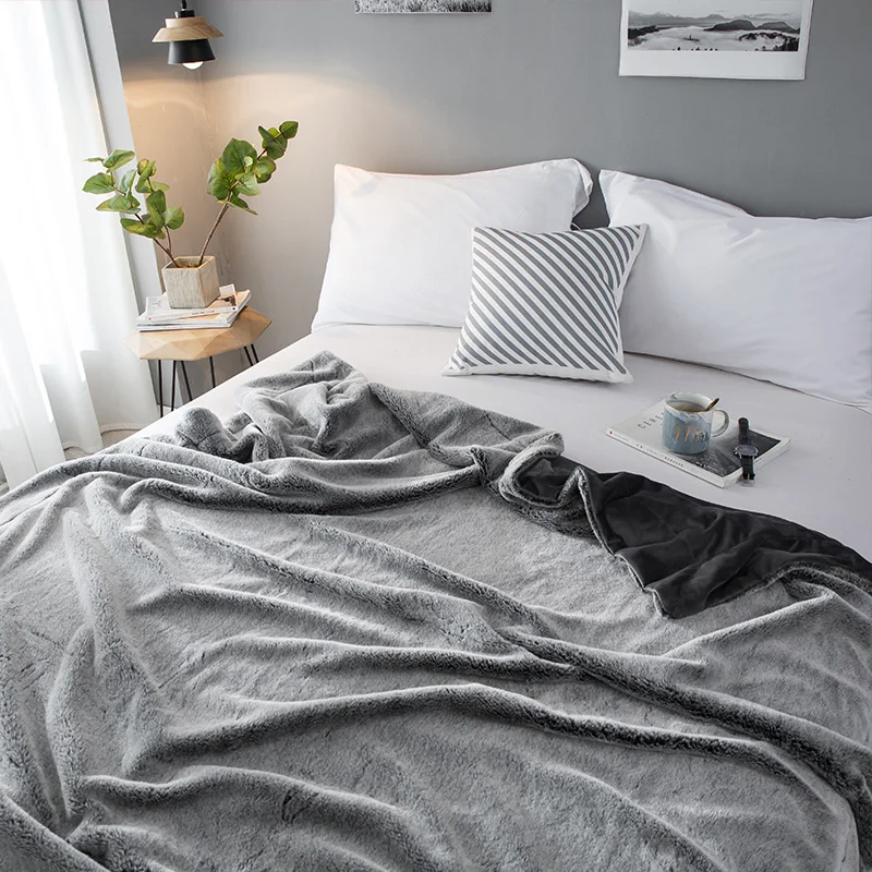 Осенне-зимние пушистые теплые мягкие одеяла модное постельное белье из