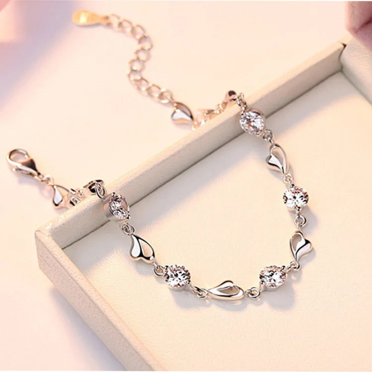 Браслет из 925 серебра с цирконом. Женская корейская версия. Простая, персональная, олицетворяющая собой юность студентов. Подарок на день рождения для девушки.