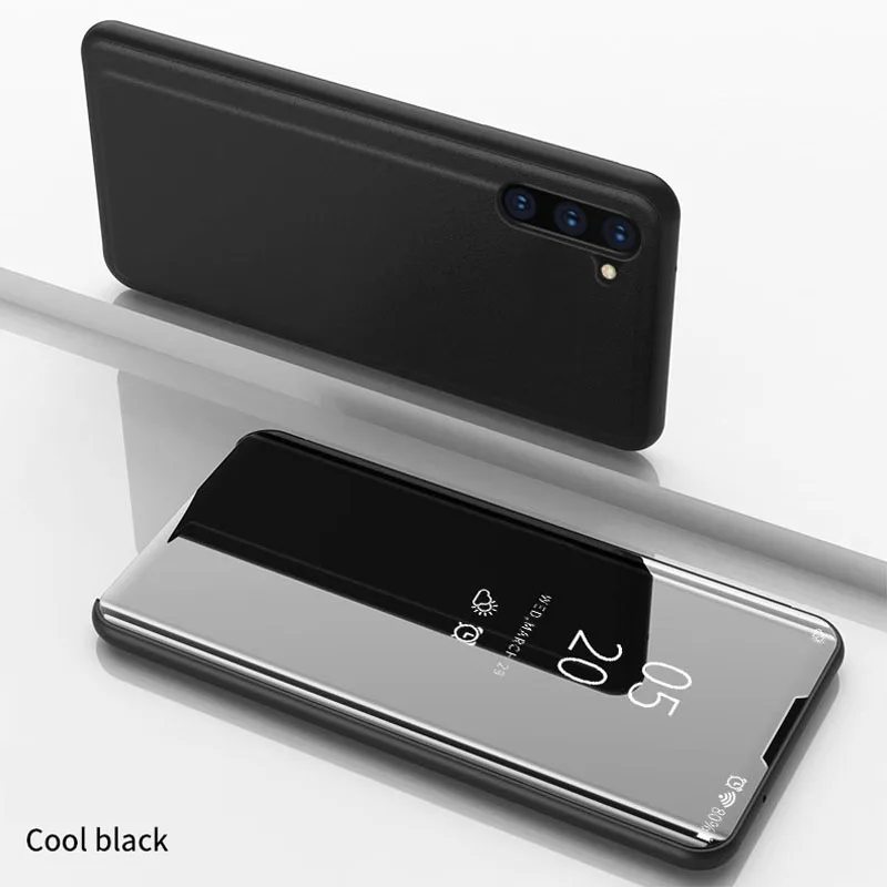 For Samsung Galaxy Note 10 Pro Case Cover Luxury Smart Mirror Flip Clear View wake Phone Shell Note10 Casing | Мобильные телефоны и