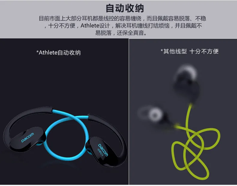 Dacom Athlete Bluetooth гарнитура беспроводная спортивная Гарнитура наушники стерео музыка наушники fone de ouvido с микрофоном и NFC
