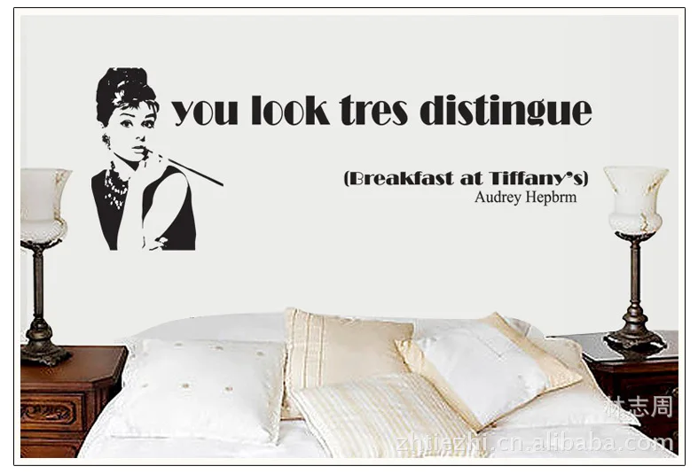 Новая Большая 3d космическая Одри Хепберн Настенная Наклейка звезда украшение