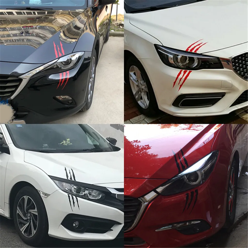 Забавная Автомобильная наклейка светоотражающая монстра полоска от царапин коготь метки авто фары украшения виниловые наклейки на автомобиль