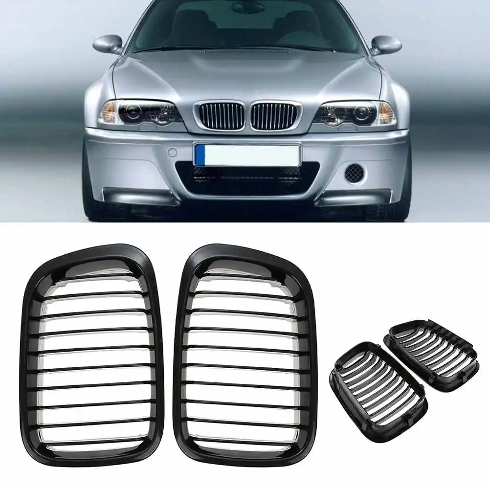 Глянцевый черный Автомобильный передний гриль для BMW E46 4D 3-Series 98-01 328i 330i W XNC 2 шт. |