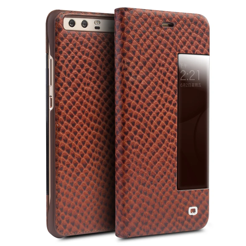 Чехол Qialino из натуральной кожи для Huawei Ascend P10 чехол Plus с откидной крышкой и окошком