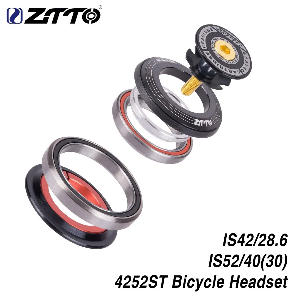4252ST BLACK ZTTO MTB велосипед дорожный велосипед гарнитура 42 мм 52 мм CNC 1 1/"-1 1/2" коническая вилка интегрированный угловой контактный подшипник 4252ST - Цвет: 4252ST BLACK