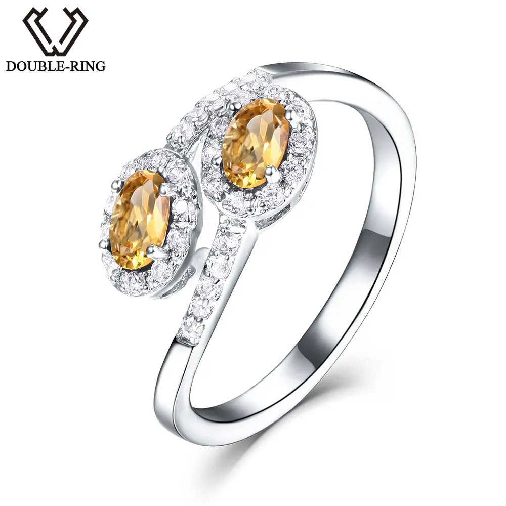 Дважды R Подлинная натуральный цитрин 0.46ct Кольцо Настоящее Твердые