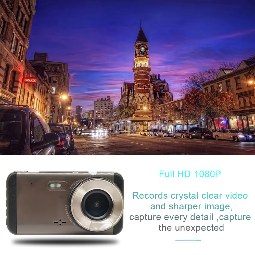 Новый Автомобильный видеорегистратор ADDKEY с двумя объективами IPS 4 0 &quotFull HD 1080 P