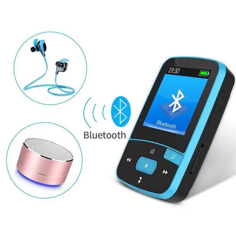 Bluetooth mp4 плеер 16 ГБ с зажимом спортивный защитой от пота без потерь FM радио
