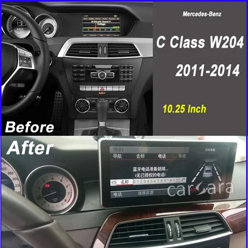 Автомобильный экран Mercedes W204 Android дисплей для GLC C Класс W205 Wifi Bluetooth Aftermarket приборная панель навигатор с 2 г ram 8 ядер - Цвет: W204(11-14)