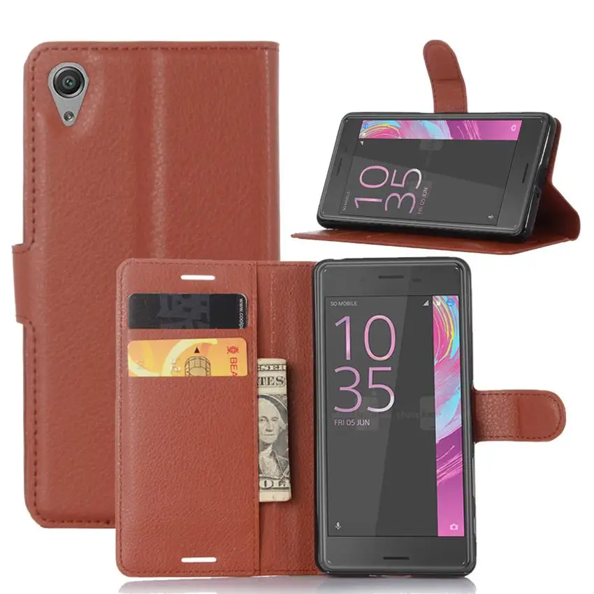 Роскошный кожаный флип-чехол для sony Xperia X F5121 Dual F5122, чехол-кошелек для смартфона с подставкой, держатель для карт, чехол для телефона