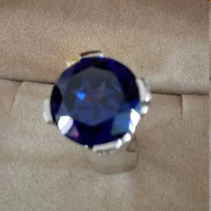 Qi Xuan_Fashion Jewelry_Big Blue Stones элегантный крест женский Rings_S925 твердая Серебряная Мода