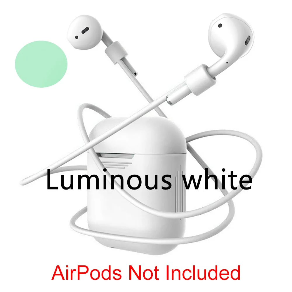 Case with Rope Светящийся в темноте протектор для Apple Airpods Чехол air pods i9 i9s i10 Pro i11 i13 i19 TWS Защитная крышка против потери веревки - Цвет: Case with Rope