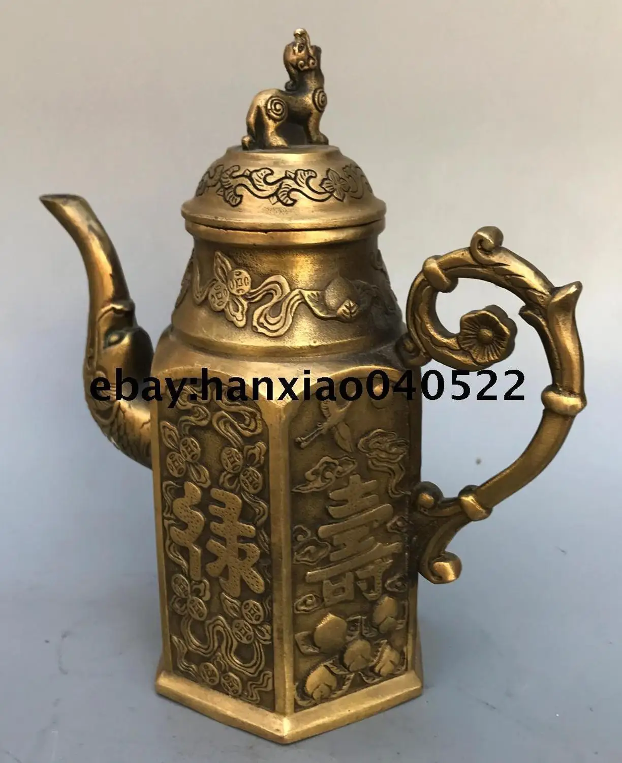 Китайский латунный феншуй статуя dragon чайник для вина|teapot| |