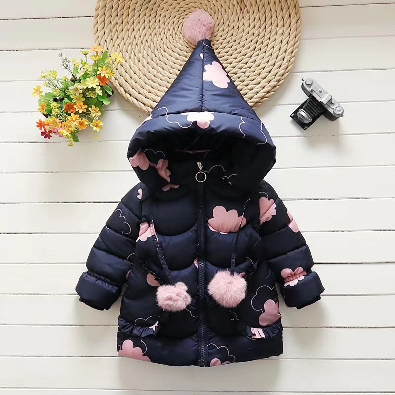 

children down jackets 2019 fashion winter warm hooded kids thicken jackets for girls 2-7year winter coat