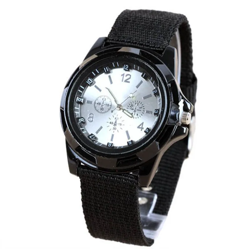 

Men Boy Military Army Sports Watches Quartz Nylon Band Relogio Easy To Read Wrist Watch
