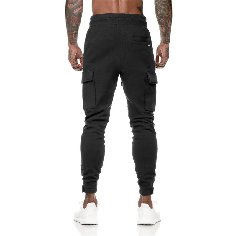 Осень спортивный Штаны Для мужчин Штаны Slim Fit боковой карман тренажерный зал Для мужчин джоггеры Для мужчин s впитывает пот и Штаны брюки для спорта, бега Штаны на открытом воздухе
