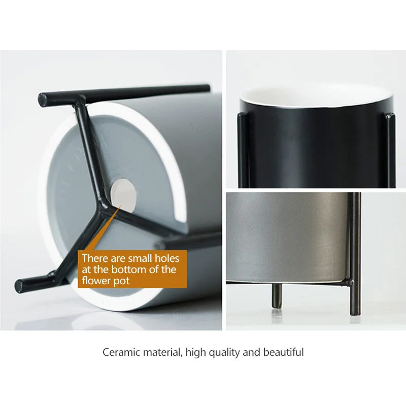 Baffect скандинавский Настольный керамический цветочный горшок с деревянным