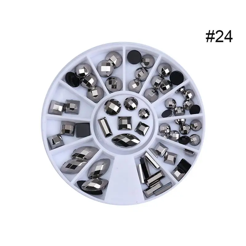 pattern-24 1 коробка, 3D металлические украшения для ногтей, золотая металлическая цепочка, бисер, линия, много размеров, змеиная кость, маникюр, дизайн ногтей, украшение в колесах - Цвет: pattern-24