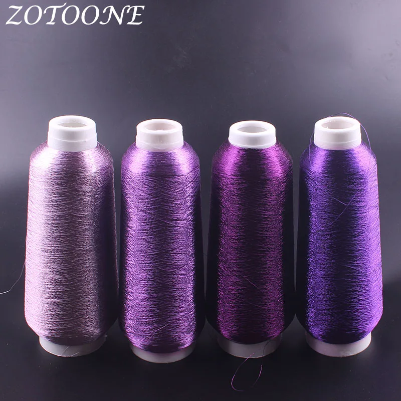 Металлическая швейная нить ZOTOONE Fine 3000 м в катушке Золотая машинная нитки для