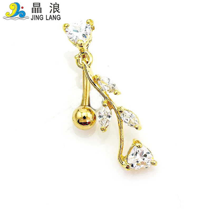 Promotion!DIY Wholesale New Design Fashion Golden Plated White Rhinestone Branch Belly Button Rings For Women Body Jewelry | Украшения и