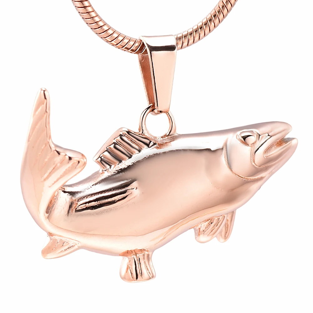 Ожерелье IJD10040 Fish ожерелье для кремации мужчин из нержавеющей стали с памятью