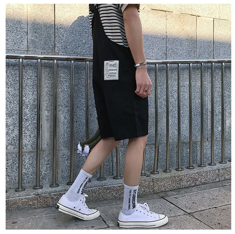 Джинсовый комбинезон с потертостями в стиле ретро на лето 2019|Мужские джинсы| |