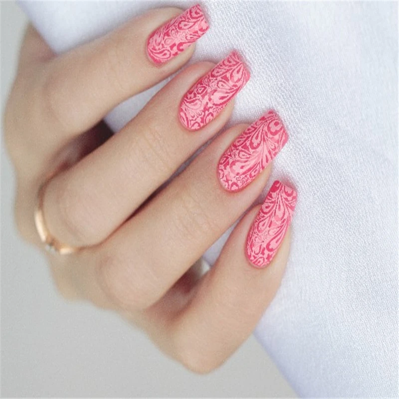 BORN PRETTY Nail цветочный трафарет узоры лоток для дизайна ногтей штамп шаблон печать