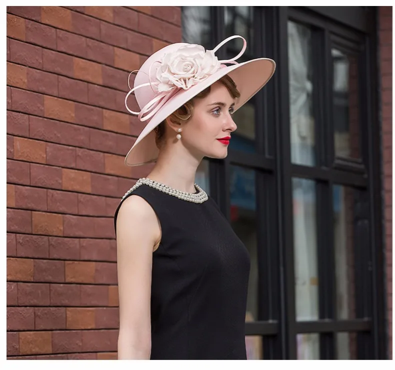 Женская новая шляпа Fedoras, Женская английская официальная летняя шляпа, женская Европейская и американская розовая шляпа, B-8191