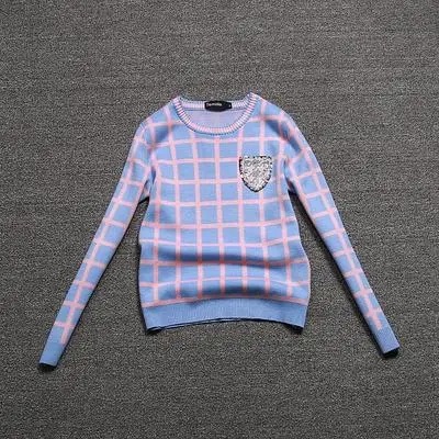 Новинка 2018 осенне зимний женский клетчатый свитер комплект из шерстяного топа и