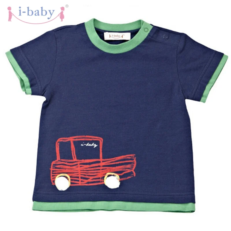 i-baby Baby Clothes Newborn Infant T-shirt Boy Girl 100% Cotton Tees Short Sleeve Kids Cartoon T-Shirts Clothing Navy Green | Детская