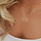 Цепочка-чокер Женская многослойная с кулоном в виде полумесяца