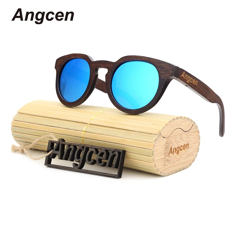 Angcen 2017 Новый MS пакеты почте 2016 бамбук дерево Ретро мода поляризованный свет