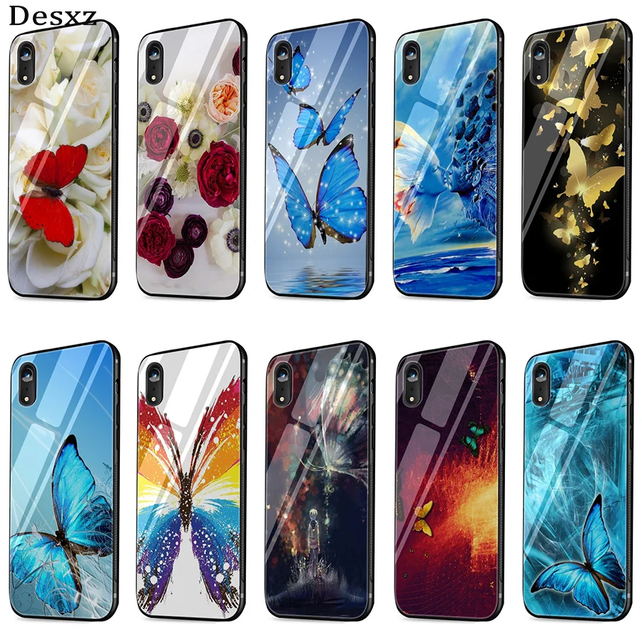 Desxz стеклянный чехол из ТПУ mariposa en rosas flor для iPhone 5 5S SE 6 6s 7 8 Plus X XR XS Max|Чехлы-накладки|