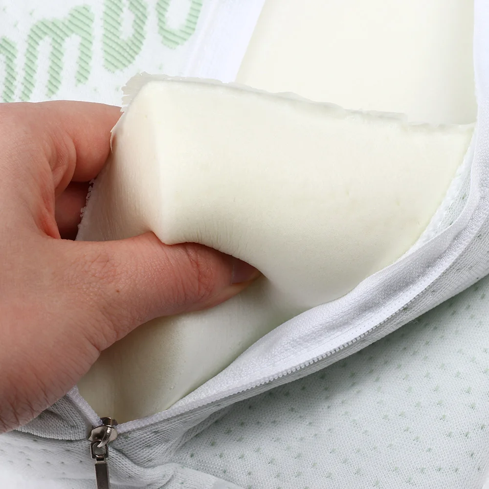 Ортопедическая мягкая подушка для шеи из бамбуковой пены, Массажер из волокна для медленного отскока, подушка для путешествий, Шейная подушка для здоровья, массажная Релаксация