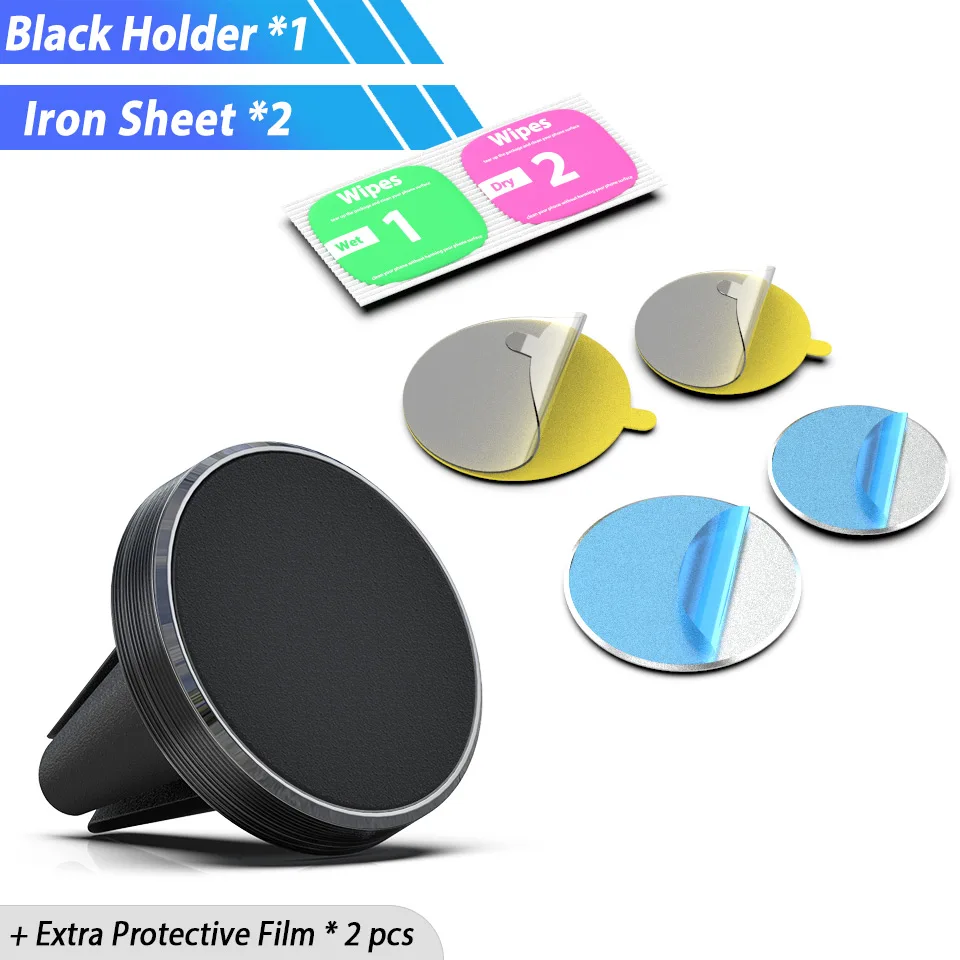 Black Air Vent Магнитный держатель для телефона для iPhone 7 samsung S10 Note 10 plus Автомобильный держатель для мобильного телефона Xiaomi Mi 9 A3 huawei P30 - Цвет: Black Air Vent