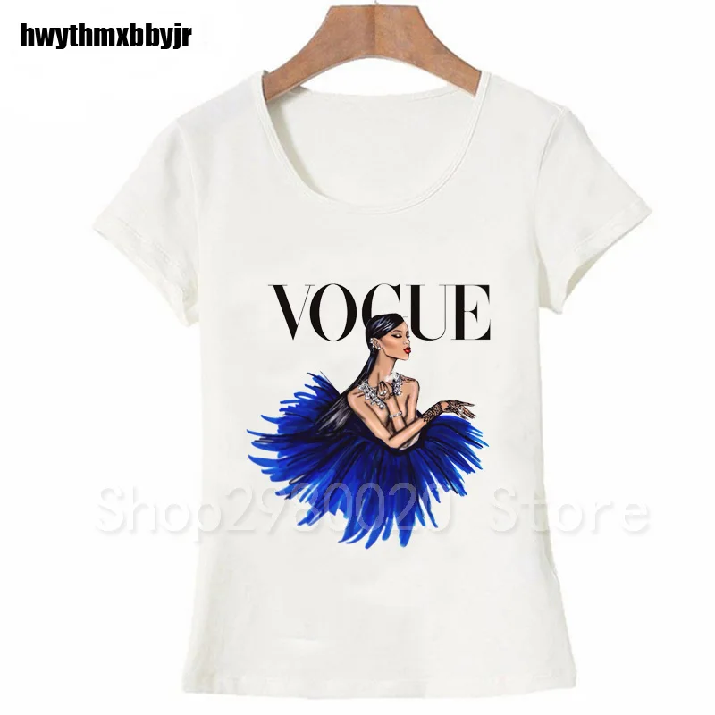 Новая женская футболка VOGUE Beauty с 3d принтом хлопковые футболки круглым вырезом