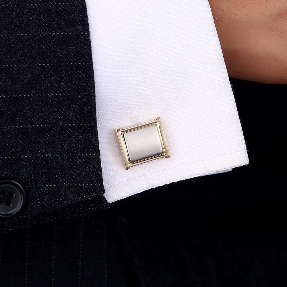 Cufflinks And Necktie Tie Clip Set Gold Cuff Link High Quality Pins links Cuffs Shirts Wedding Men Jewelry Accessories QiQiWu