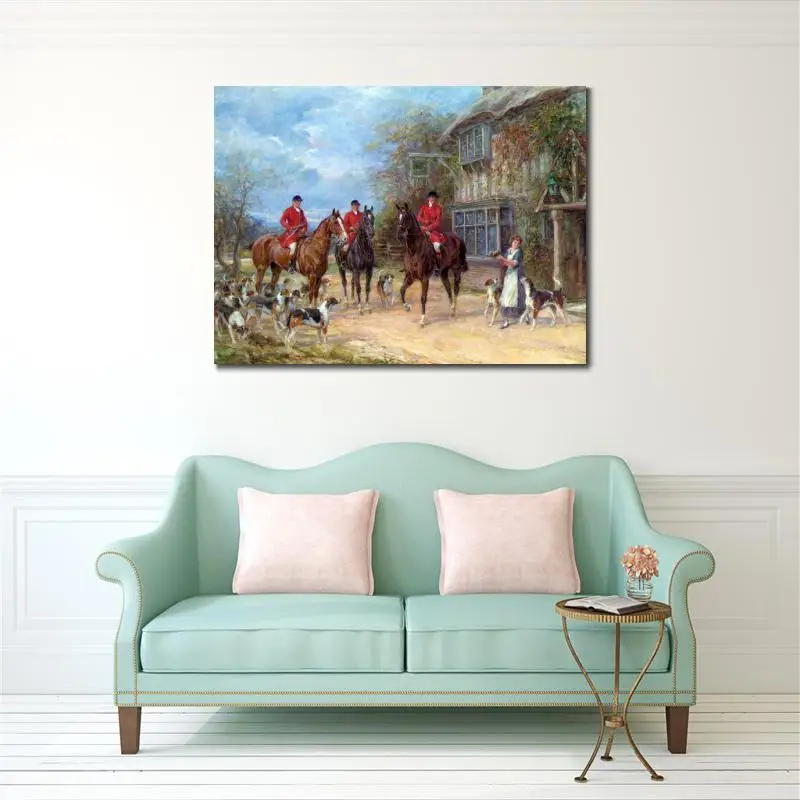 Beste Landschappen Art Heywood Hardy Olieverfschilderijen Reproductie EEN Halt Op De Herberg Handgeschilderde Wall Decor