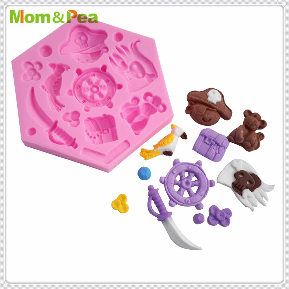 Пиратская силиконовая форма Mom & Pea MPA1980 украшение для торта 3D помадки пищевой