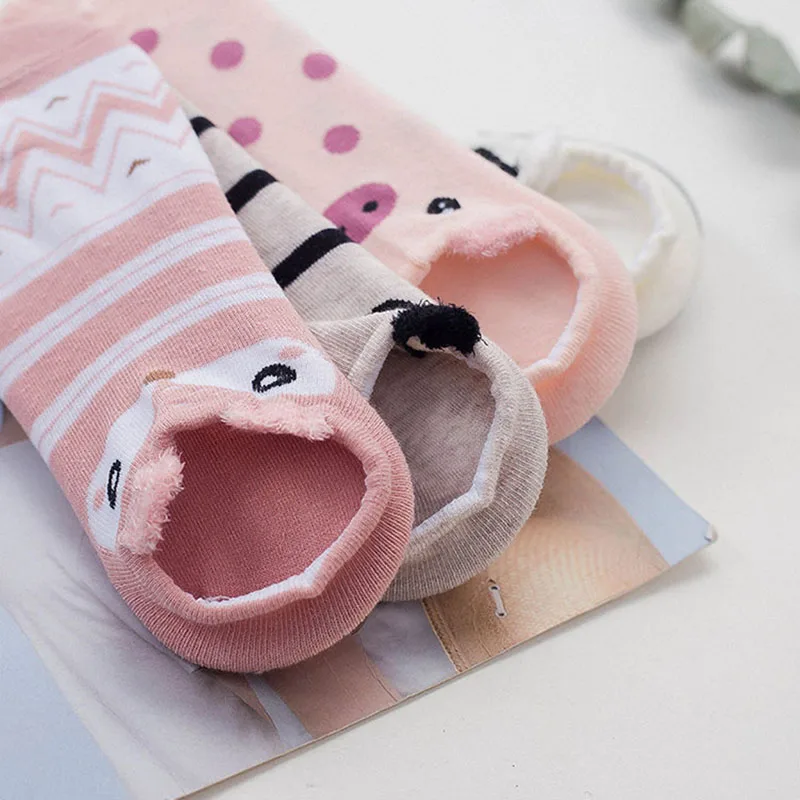 Корейские женские кавайные 3D Harajuku животные Повседневный узор розовая