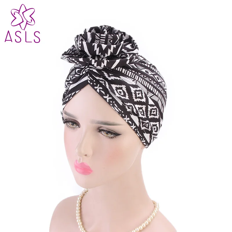 

2018 New fashion Women luxury stretchy cotton beanie turban headwrap chemo cap for ladies