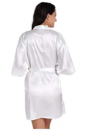 white Maid of Honor Халат для подружки невесты, женский халат, кимоно, пижамы-платья, женские домашние халаты, шелковое белое платье, махровый халат, одежда для сна - Цвет: white Maid of Honor
