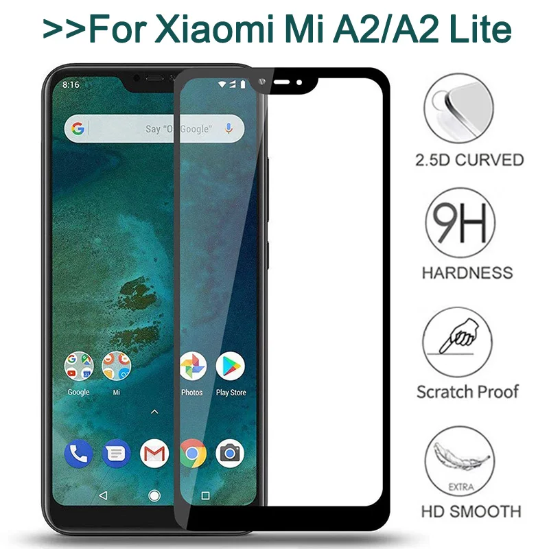 Защитное стекло для Xiaomi mi a2 lite закаленное защиты экрана mia2 mia2lite|Защитные стёкла и