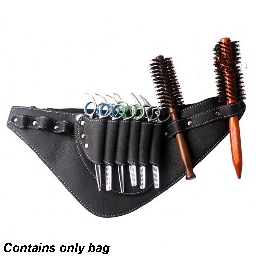 Comb PU Leather With Belt Salon Waist Pouch Professional Hairdressing Tool Clips Barber Scissor Bag Holder Rivet Holster | Красота и