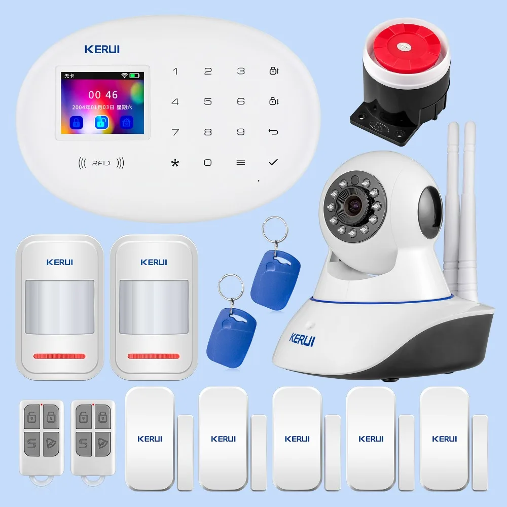 KERUI W1 Беспроводной охранных WiFi PSTN сигнализация Камера комплект мини-сигнализация устройства приложение Remote Управление