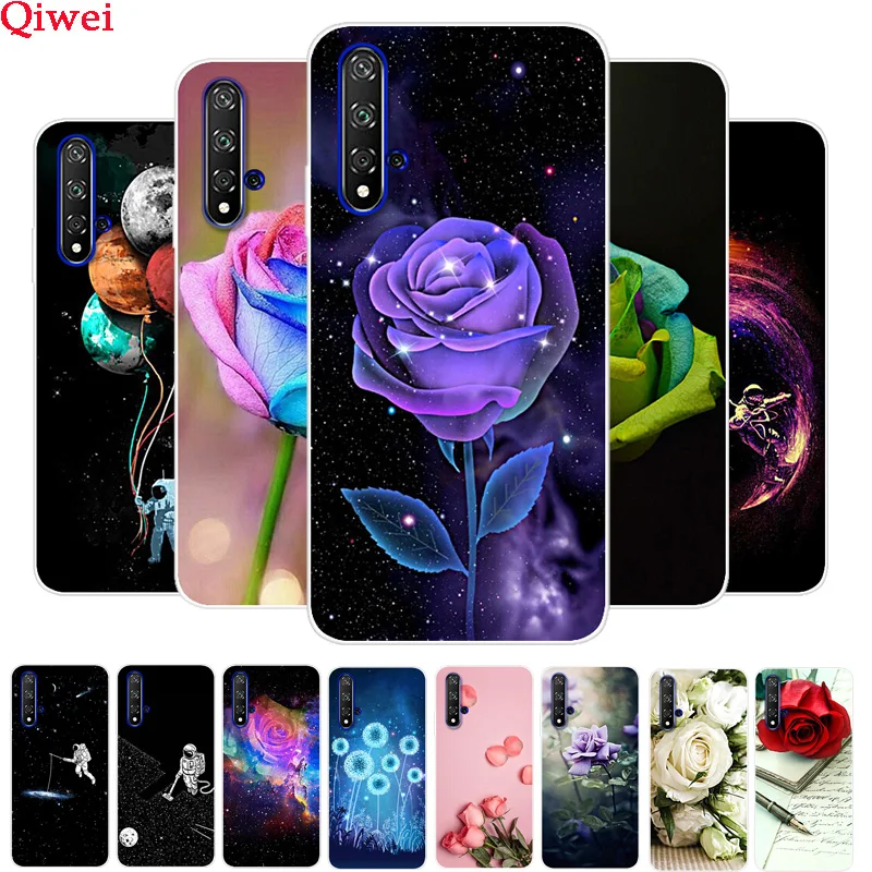 Чехол для Huawei Nova 5 T силиконовый чехол с принтом задней панели телефона мягкий из