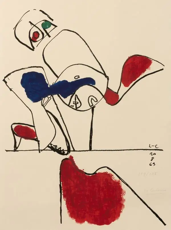 Ле Корбюзье &quotBaigneuse парусник и coquillage&quot Art плакат из крафт бумаги холст для