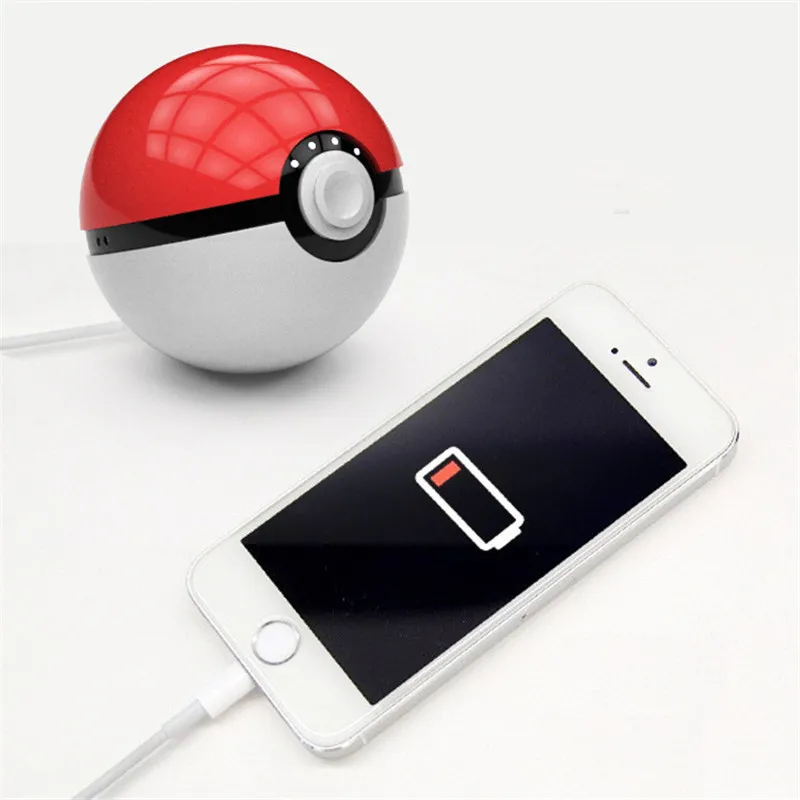 newest hot quick phone charge poke mon go red ball power bank 10000ma charger with led light mobile game cosplay pok emon free global shipping