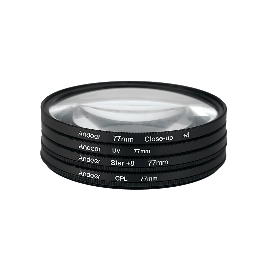 Andoer 77mm UV+CPL+Close-Up+4 +Star 8-Point Filter Circular Kit for Nikon Canon Pentax Sony DSLR Camera | Электроника